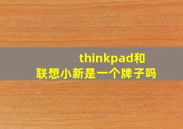 thinkpad和联想小新是一个牌子吗